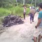 Dua Unit Sepeda Motor dibakar OTK di Lima Laras. (Zulnas)