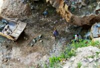 Eks Galian C pada Tangkahan Padas sudah mencapai ketinggian sekitar 30 meter,  dan ini terancam longsor di Desa Mangkai Lama, Kecamatan Lima Puluh, Jum'at (04/01) 