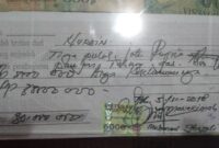Kuentansi bukti tanda Terima dari Kades Ujung Kubu Nurdin sebagai pemberi dan penerima Muhammad Ghoali