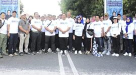 HUT, Kementerian BUMN Gelar Jalan Sehat Bersama Bupati Labuhanbatu