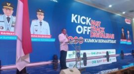 Gubsu Edy Rahmayadi saat berpidato pada acara UMKM Propinsi Sumatera Utara 