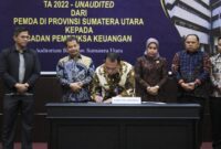 Bupati Labuhanbatu Serahkan LKPD Ya 2022 ke BPK-RI Perwakilan Sumut