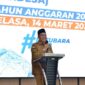 Bupati Batubara Zahir saat menyampaikan kata sambutan pada acara sosialisasi pemdes dan BPD yang digelar di hotel Singapore Land Kecamatan Sei Balai, Selasa (14/3/2023)