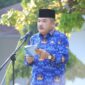 Sekretaris Daerah (Sekda) Kabupaten Labuhanbatu Ir. Muhammad Yusuf Siagian, MMA. saat memberikan arahan dalam Upacara HKN