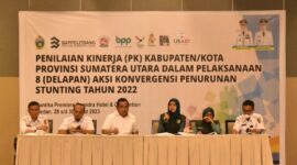 Ketua Tim Penggerak Pemberdayaan Kesejahteraan Keluarga (TP PKK) Kabupaten Batubara, Maya Indriasari Zahir dan sejumlah kepala OPD Batubara pada acara Stunting ditingkat Propinsi Sumatera Utara 