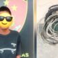 Tersangka Pencuri kabel di Tambak udang saat ditangkap polisi 