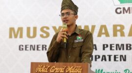 Ketua Terpilih GMPI Batubara Rudiansyah Yuhanan saat menyampaikan kata sambutan 